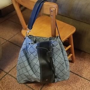 Vintage blue draw string Tommy Hilfiger purse